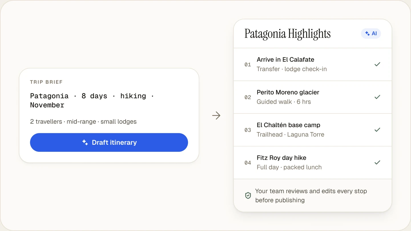 Brief turned into a day-by-day AI draft