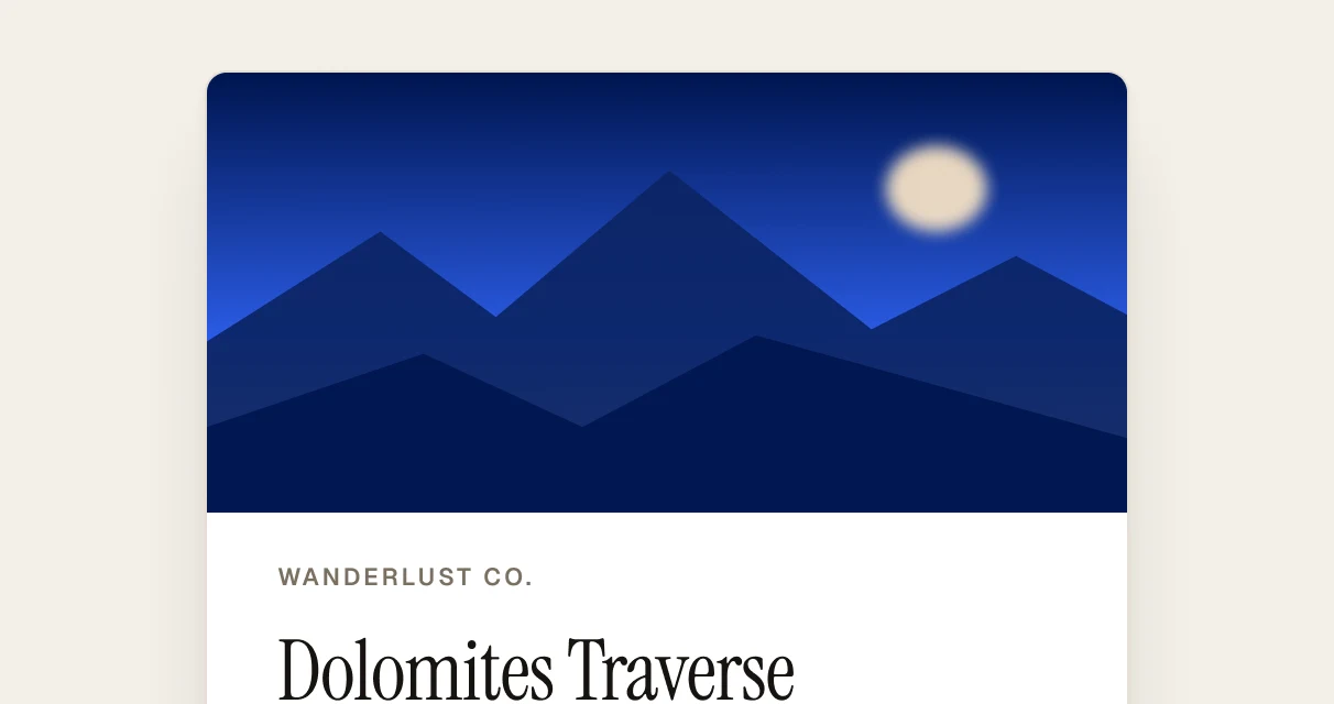 Branded PDF export of the Dolomites Traverse itinerary